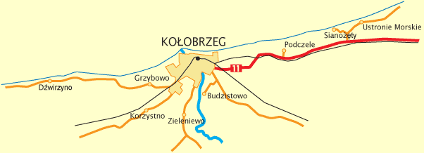Mapa okolic Koobrzegu